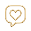 Social Media - Golden Icon mit Sprechblase und Herz in der Mitte